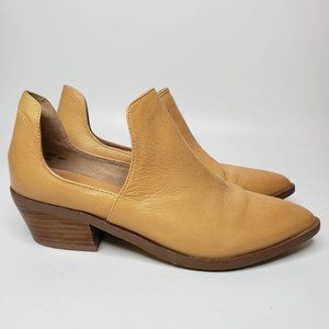 Chinese Laundry Women’s Leather Open Side Slip On Booties Tan Size 6.5